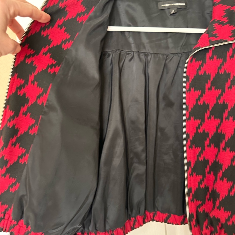 Express Red And Black Patterned Bomber Jacket - image 3